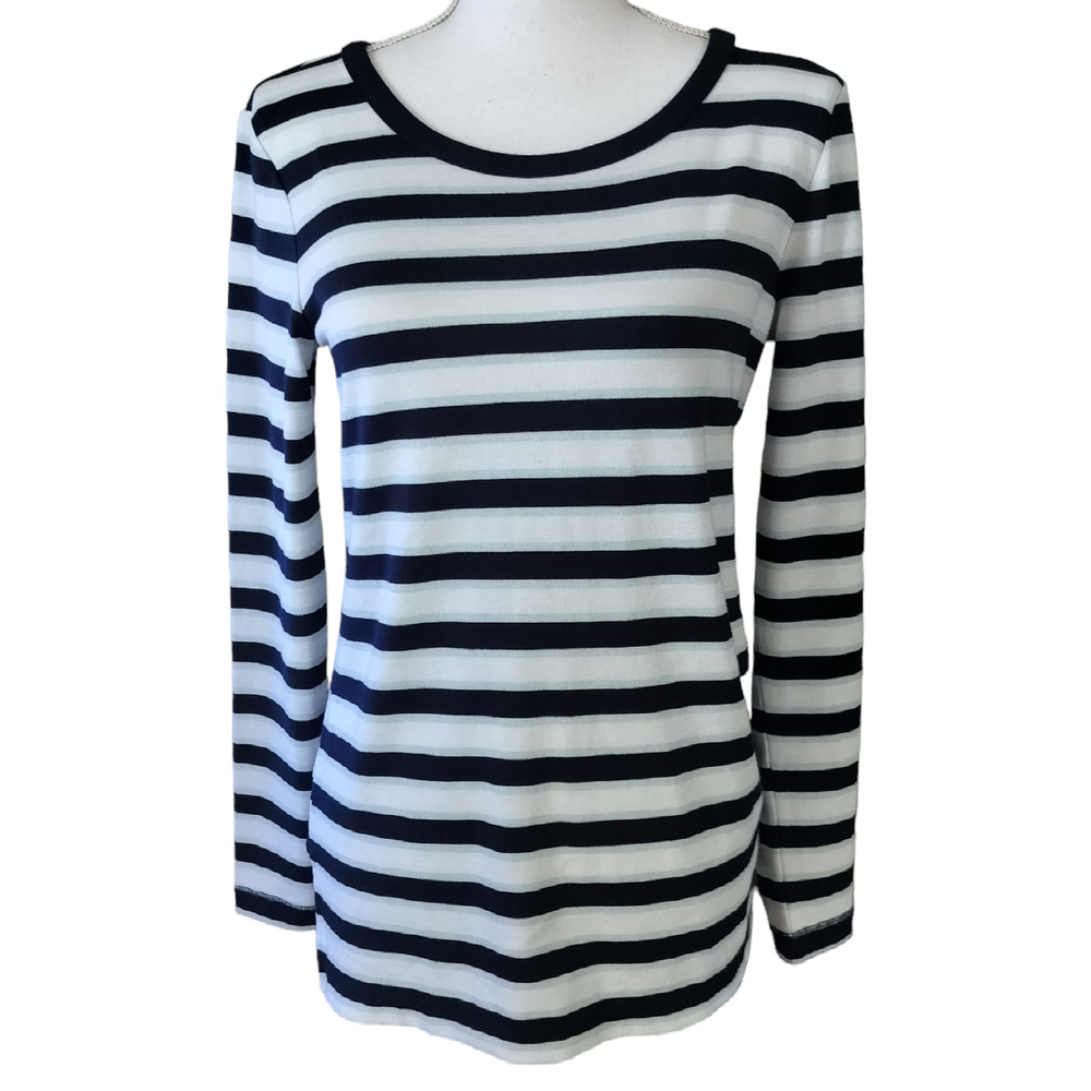🌻 2/$20 T by Talbots Size S Small Striped Tunic Top Tee